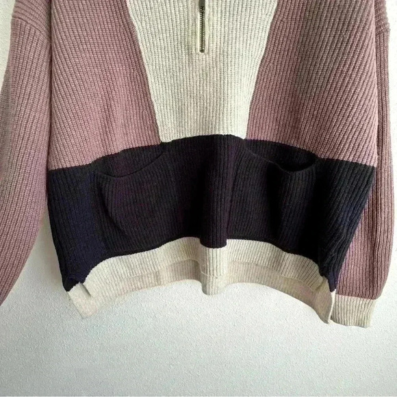 Madewell - Quart Zip Color Block Pull Over Sweater - Picture 4 of 6